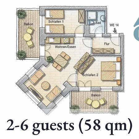 Hunde Ohne Aufpreis - Hagemeister - 6 Min Zum - Mit 2 Balkonen - Gratis Sauna & Coworking Space Im Haus Apartment Sellin (Rugen)