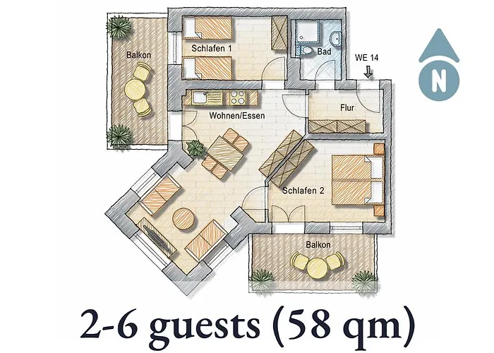 Hunde Ohne Aufpreis - Hagemeister - 6 Min Zum - Mit 2 Balkonen - Gratis Sauna&coworking Space Im Haus Apartment Sellin (Rugen)